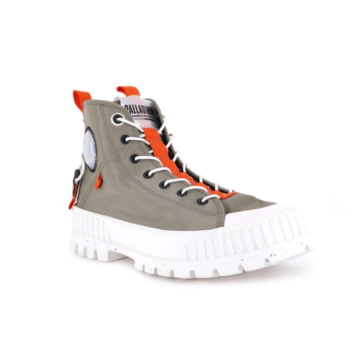 Bottes Palladium Pallashock Mid Ticket To Earth Homme Vert Olive | FR EUR170L